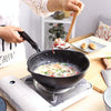 Thick Bottom Maifan Stone Household Small Frying Pan Non Stick Pan Deep Frying Pan, Color:24cm Beige Without Cover