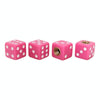 Universal 8mm Dice Style Plastic Car Tire Valve Caps, Pack of 4(Magenta)
