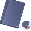 For iPad Mini 5 / Mini 4 3-folding Horizontal Flip PU Leather + Shockproof TPU Case with Holder & Pen Slot(Dark Blue)