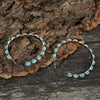 Geometric Large Circle Set Turquoise Earrings Retro C-shaped Hoop Earrings(Black)