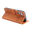 For Samsung Galaxy A05s Rose Flower Embossed 3-Card Slots Leather Phone Case(Brown)