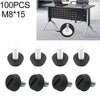 100 PCS Adjustable Foot Pad Furniture Screw Support Stub, M8x15