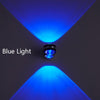 LED Up And Down Light Wall Light Double-Sided Crystal Aluminum Lights Upper Outlet, Power:6W(Blue Light)