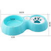 Pet Double Bowl Feeder for Cats & Small Dogs - Blue