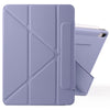 For iPad 10th Gen 10.9 2022 Fixed Buckle Magnetic Deformation Leather Tablet Case(Lavender Purple)