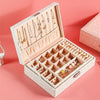 Multi-Layer Flip Cover With Lock Jewelry Box Solid Color Jewelry Desktop Storage Box(White)