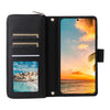 For Samsung Galaxy S22+ 5G Nine-card Slots Zipper Wallet Bag Leather Phone Case(Black)