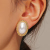 E2109-7 Half Round Baroque Earrings Pearl Ear Clip Women Without Ear Piercing