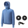 Men Summer Cooling Air-Conditioning Clothes Jacket Include 2 5V Portable Fans, Size: XL(Blue)