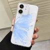 For iPhone 12 Butterfly Pattern Transparent TPU Phone Case(Blue)