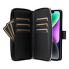 For iPhone 14 / 13 Nine-card Slots Zipper Wallet Bag Leather Phone Case(Black)