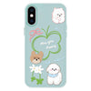 For iPhone X / XS Skin Feeling Jelly TPU Hybrid PC Phone Case(Flowers Puppy Light Green)