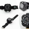 Outdoor LED Flashlight Wrist Watch With Compass Night Running Silicone Lighting Lamp(Black)
