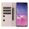 For Samsung Galaxy S10+ Crossbody Rhombic Sucker Leather Phone Case(White)