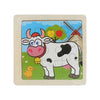 3 PCS Kids Wooden Cartoon Puzzle Jigsaw Toy Early Educational Toys(Cattle)
