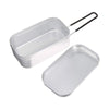 Outdoor Travel Camping Camping Lunch Box Portable Foldable Aluminum Lunch Box Retro Lunch Box Small, Style:Lunch Box And Steaming Rack
