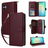 For Samsung Galaxy A06 Nine-card Slots Zipper Wallet Bag Leather Phone Case(Wine Red)
