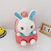 Kindergarten School Bag Plush Toy Children Cute Cartoon Backpack(Bunny Dark Pink)