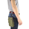 Outdoor Phone Carrying Case Pouch Nylon Crossbody Shoulder Cell Phone Holster Waist Belt Wallet Bag with Carabiner(Army Green)