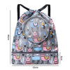 Wet And Dry Separation Waterproof Drawstring Shoulder Beach Swimming Bag For Children Gray L