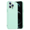 For iPhone 12 Pro Max Nano Lens Cover Liquid Silicone Phone Case(Light Cyan)
