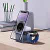 hoco CQ8 3 in 1 Folding MagSafe Magnetic Wireless Fast Charger(Metal Grey)
