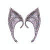 1pair Latex Elf Ears With Glitter Halloween Party Pixie Ears Cosplay Props 10cm Purple