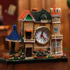 Big Castle Alarm Clock Villa Resin Craft Ornament(Left Blue Pavilion)