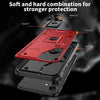 For Samsung Galaxy S25 5G Ring Holder PC Hybrid TPU Phone Case(Red)