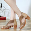 Crystal Hollow Out Peep Toe Wedges Sandals, Size:40(Apricot)