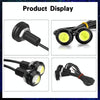 10pcs 23mm 1.5W DC12V Motorcycle Eagle Eye Light Double Lens Strobe Light(White Light)