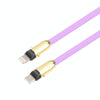 Type-C to 8 Pin Silicone Data Cable Phone Anti-lost Crossbody Lanyard, Length: 1.2m(Purple)