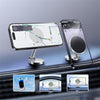 G158 360-Degree Rotating Metal Phone Stand Dashboard Folding Magnetic Car Mount(Silver)
