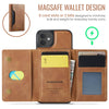 For iPhone 12 / 12 Pro DG.MING MAGKING-K2 Series MagSafe RFID Card Bag Detachable Phone Case(Brown)