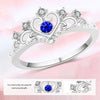 Women Crystal Ring Fashion Love Heart Crown Rhinestone Ring(Red diamond)