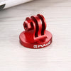 PULUZ 1/4 inch Screw Hole Tripod Mount CNC Adapter for GoPro, Insta360, DJI and Other Action Cameras(Red)