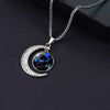 Luminous Zodiac Moon Titanium Steel Necklace Personalized Moon Pendant(Pisces)