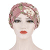 Women Printed Brushed Milk Silk Turban Hat Short Pullover Hat, Size:One Size(Lake Blue)