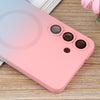 For Samsung Galaxy S25 5G Liquid TPU Silicone Gradient MagSafe Phone Case(Pink Blue)