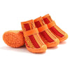 Dog Shoes Breathable Non-Slip Small 3.3x4cm Red Orange - 4 Pack