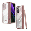 For Samsung Galaxy Z Fold2 5G Electroplating Hinge Phone Case with Stylus(Pink)