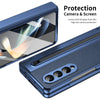 For Samsung Galaxy Z Fold3 5G Integrated PC + PU Phone Case with Pen / Pen Box(Blue)