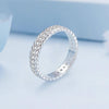 BSR353 S925 Sterling Silver Geometric Twist Plated Plated Zircon Ring(No.6)