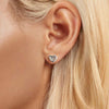 S925 Sterling Silver Platinum-plated Heart-shaped Star Earrings(BSE1045)