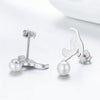 Small Animal Jewelry Sterling Silver Pearl S925 Meow Earrings