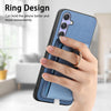 For Samsung Galaxy F15 / M15 Retro Cross Leather Ring Side Insert Card Bag MagSafe Phone Case(Blue)
