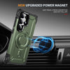 For Samsung Galaxy S24 Ultra 5G Lens Holder MagSafe Phone Case(Army Green)
