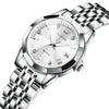 OLEVS 9931 Women Butterfly Buckle Luminous Waterproof Quartz Watch(White + Silver)