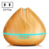 Peach Shape Wood Grain Remote Control Ultrasonic Humidifier Aromatherapy Machine Automatic Alcohol Sprayer with LED Lights, Capacity: 400mL, US Plug (Light Wood Color)