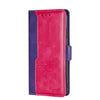 For Asus ZenFone 8 ZS590KS Contrast Color Side Buckle Leather Phone Case(Purple + Rose Red)